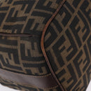 FENDI Zucca Canvas Vanity Hand Bag Brown Gold Tone Auth 209377-13