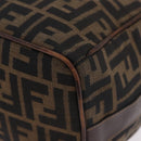 FENDI Zucca Canvas Vanity Hand Bag Brown Gold Tone Auth 209377-14