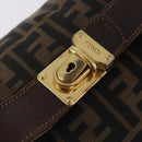 FENDI Zucca Canvas Vanity Hand Bag Brown Gold Tone Auth 209377-15