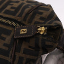 FENDI Zucca Canvas Vanity Hand Bag Brown Gold Tone Auth 209377-18