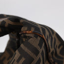 FENDI Zucca Canvas Vanity Hand Bag Brown Gold Tone Auth 209377-25