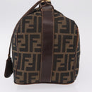 FENDI Zucca Canvas Vanity Hand Bag Brown Gold Tone Auth 209377-4