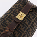 FENDI Zucca Canvas Vanity Hand Bag Brown Gold Tone Auth 209377-7