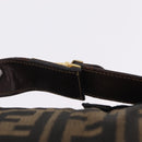 FENDI Zucca Canvas Vanity Hand Bag Brown Gold Tone Auth 209377-8