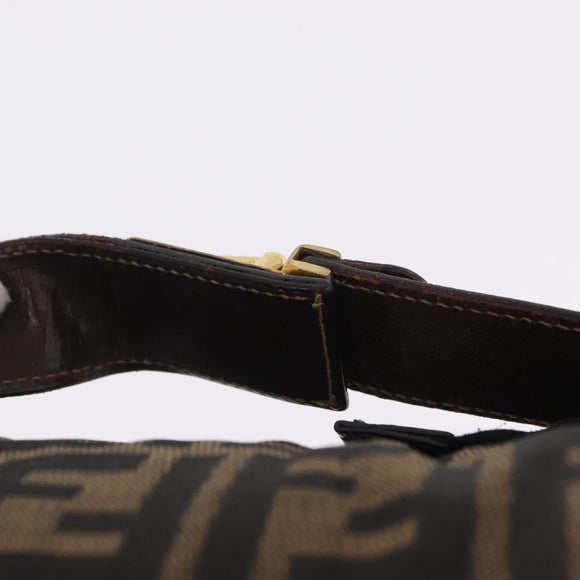 FENDI Zucca Canvas Vanity Hand Bag Brown Gold Tone Auth 209377