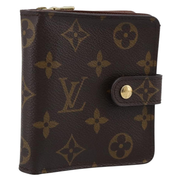 LOUIS VUITTON Monogram Compact Zip Wallet M61667 LV Auth 209378V