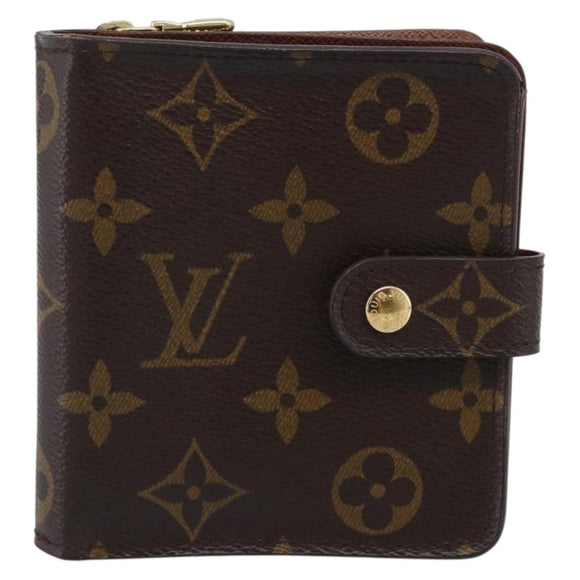 LOUIS VUITTON Monogram Compact Zip Wallet M61667 LV Auth 209378V