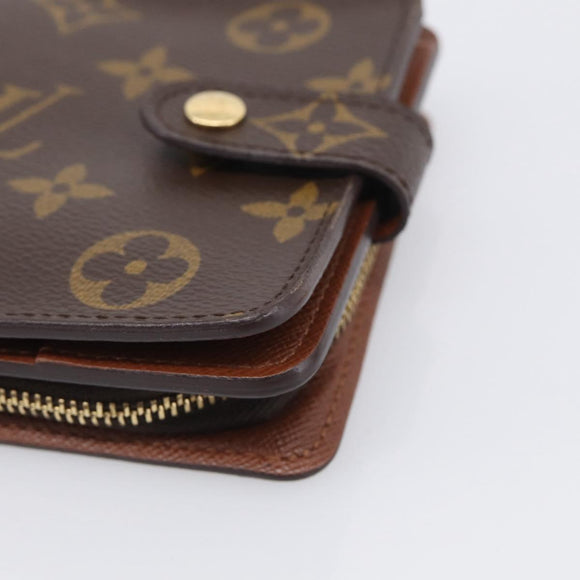 LOUIS VUITTON Monogram Compact Zip Wallet M61667 LV Auth 209378V