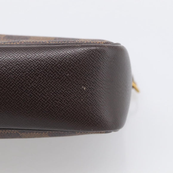 LOUIS VUITTON Damier Ebene Trousse Make Up Pouch N51982 LV Auth 209381A