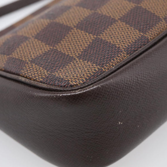 LOUIS VUITTON Damier Ebene Trousse Make Up Pouch N51982 LV Auth 209381A