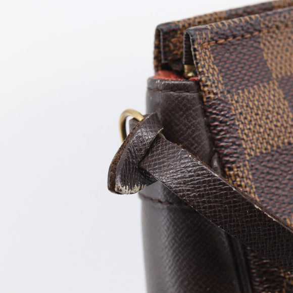 LOUIS VUITTON Damier Ebene Trousse Make Up Pouch N51982 LV Auth 209381A
