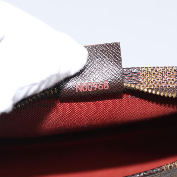 LOUIS VUITTON Damier Ebene Trousse Make Up Pouch N51982 LV Auth 209381A