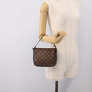 LOUIS VUITTON Damier Ebene Trousse Make Up Pouch N51982 LV Auth 209381A-25