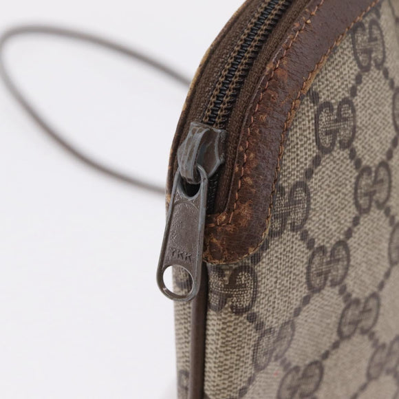 GUCCI GG Supreme Web Sherry Line Shoulder Bag PVC Beige 904 02 047 Auth 209388