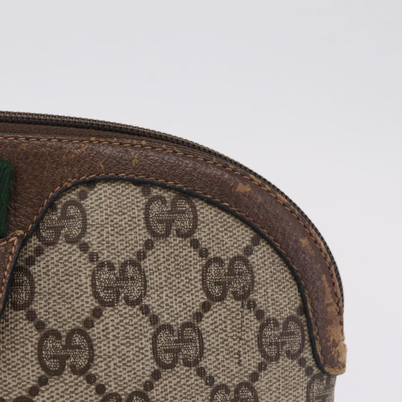 GUCCI GG Supreme Web Sherry Line Shoulder Bag PVC Beige 904 02 047 Auth 209388