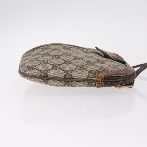 GUCCI GG Supreme Web Sherry Line Shoulder Bag PVC Beige 904 02 047 Auth 209388