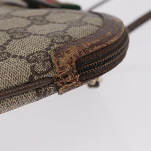 GUCCI GG Supreme Web Sherry Line Shoulder Bag PVC Beige 904 02 047 Auth 209388