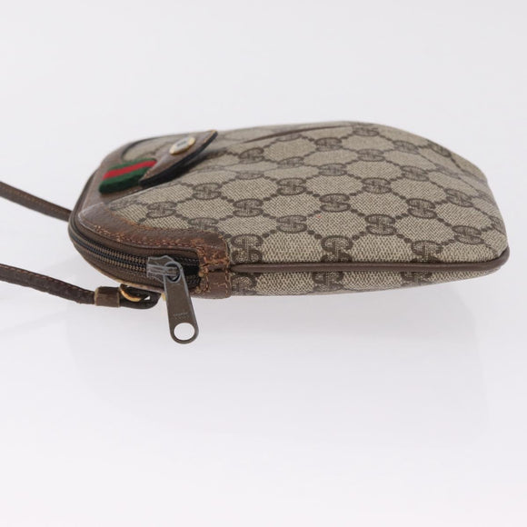 GUCCI GG Supreme Web Sherry Line Shoulder Bag PVC Beige 904 02 047 Auth 209388