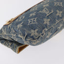 LOUIS VUITTON Monogram Denim Pochette Plat Clutch Bag Blue M95007 Auth 209396A-10