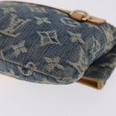 LOUIS VUITTON Monogram Denim Pochette Plat Clutch Bag Blue M95007 Auth 209396A-11