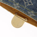 LOUIS VUITTON Monogram Denim Pochette Plat Clutch Bag Blue M95007 Auth 209396A-14