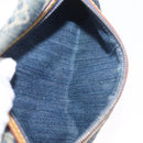 LOUIS VUITTON Monogram Denim Pochette Plat Clutch Bag Blue M95007 Auth 209396A-22