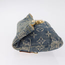 LOUIS VUITTON Monogram Denim Pochette Plat Clutch Bag Blue M95007 Auth 209396A-5
