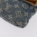 LOUIS VUITTON Monogram Denim Pochette Plat Clutch Bag Blue M95007 Auth 209396A-9