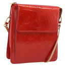 LOUIS VUITTON Monogram Vernis Motto Accessory Pouch Red M91137 LV Auth 209398V-1