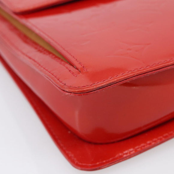 LOUIS VUITTON Monogram Vernis Motto Accessory Pouch Red M91137 LV Auth 209398V