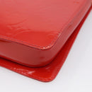 LOUIS VUITTON Monogram Vernis Motto Accessory Pouch Red M91137 LV Auth 209398V-12