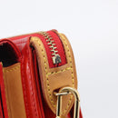 LOUIS VUITTON Monogram Vernis Motto Accessory Pouch Red M91137 LV Auth 209398V-14