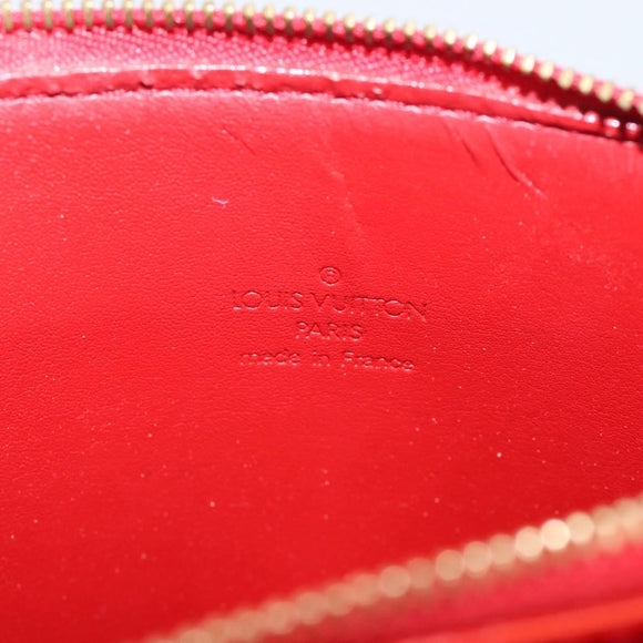 LOUIS VUITTON Monogram Vernis Motto Accessory Pouch Red M91137 LV Auth 209398V