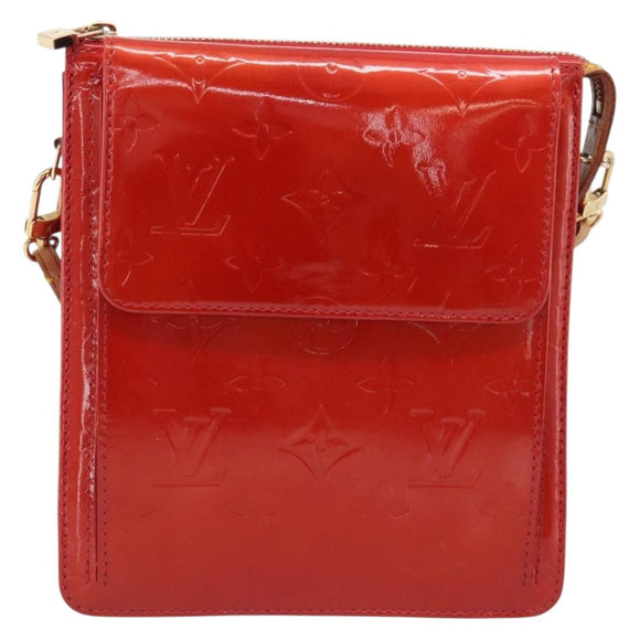 LOUIS VUITTON Monogram Vernis Motto Accessory Pouch Red M91137 LV Auth 209398V