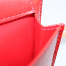 LOUIS VUITTON Monogram Vernis Motto Accessory Pouch Red M91137 LV Auth 209398V-21