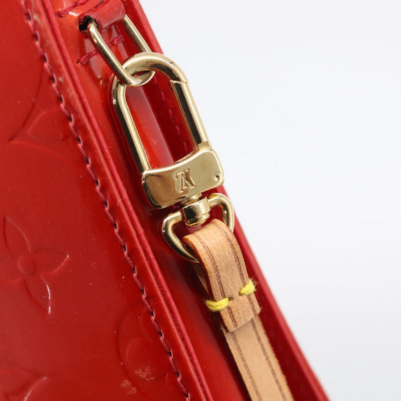 LOUIS VUITTON Monogram Vernis Motto Accessory Pouch Red M91137 LV Auth 209398V