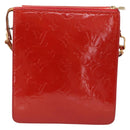 LOUIS VUITTON Monogram Vernis Motto Accessory Pouch Red M91137 LV Auth 209398V-3