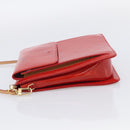 LOUIS VUITTON Monogram Vernis Motto Accessory Pouch Red M91137 LV Auth 209398V-4