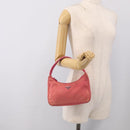 PRADA Hand Bag Nylon Pink Silver Auth 209399-21