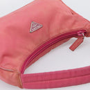 PRADA Hand Bag Nylon Pink Silver Auth 209399-6