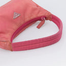 PRADA Hand Bag Nylon Pink Silver Auth 209399-7
