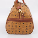 MCM Vicetos Boston Bag PVC Leather 2way Brown Gold Tone Auth 209402-5