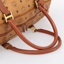 MCM Vicetos Boston Bag PVC Leather 2way Brown Gold Tone Auth 209402-7