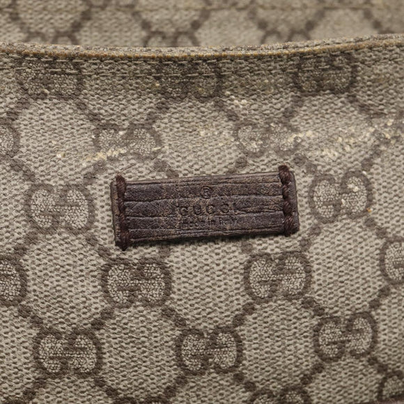 GUCCI GG Supreme Shoulder Bag PVC Beige Silver 141626 Auth 209406
