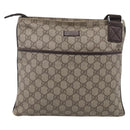 GUCCI GG Supreme Shoulder Bag PVC Beige Silver 141626 Auth 209406-2