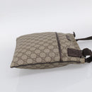 GUCCI GG Supreme Shoulder Bag PVC Beige Silver 141626 Auth 209406-5