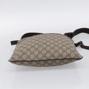 GUCCI GG Supreme Shoulder Bag PVC Beige Silver 141626 Auth 209406-9