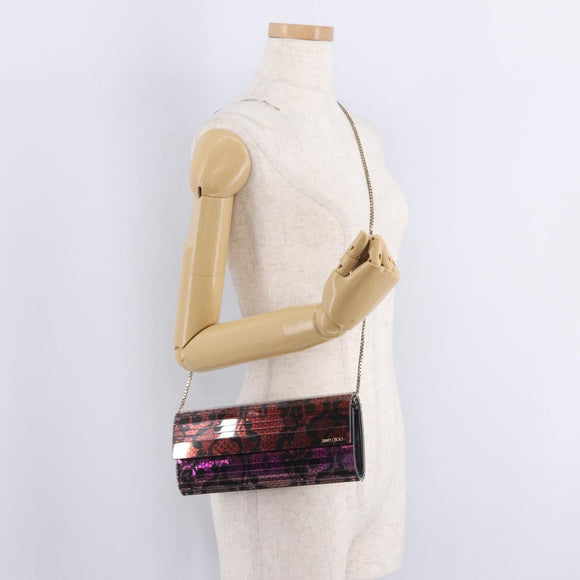 Jimmy Choo Rob Pruitt Sweetie Chain Shoulder Bag Plastic Pink Gold Auth 209410V