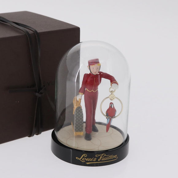 LOUIS VUITTON Pageboy Snow Globe Glass Red Clear LV Auth 209411A