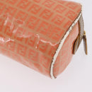FENDI Zucchino Canvas Hand Bag Coated Canvas Orange Gold Auth 209422-12